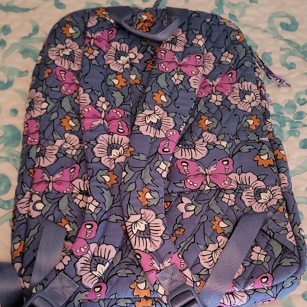Vera Bradley Blue and Pink Floral Backpack - Picture 3 of 6